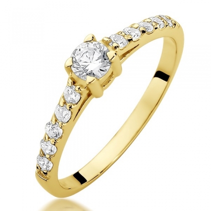 Wielokamieniowy pierścionek z Brylantami 0,60ct z żółtego/białego złota próby 585